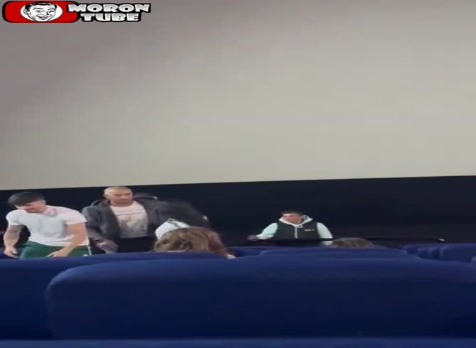 Video :At the movie theater, a professional boxer is there as a woman is assaulted by her partner
